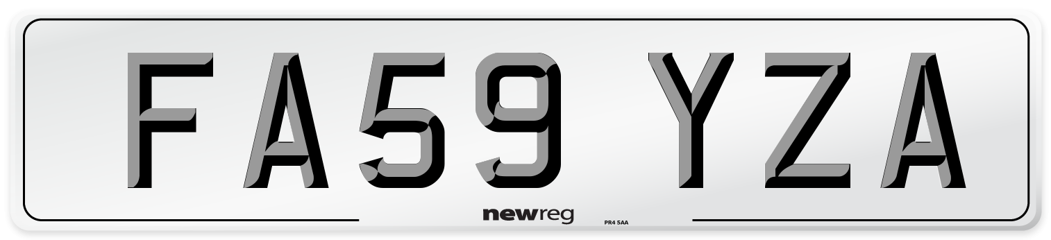 FA59 YZA Number Plate from New Reg